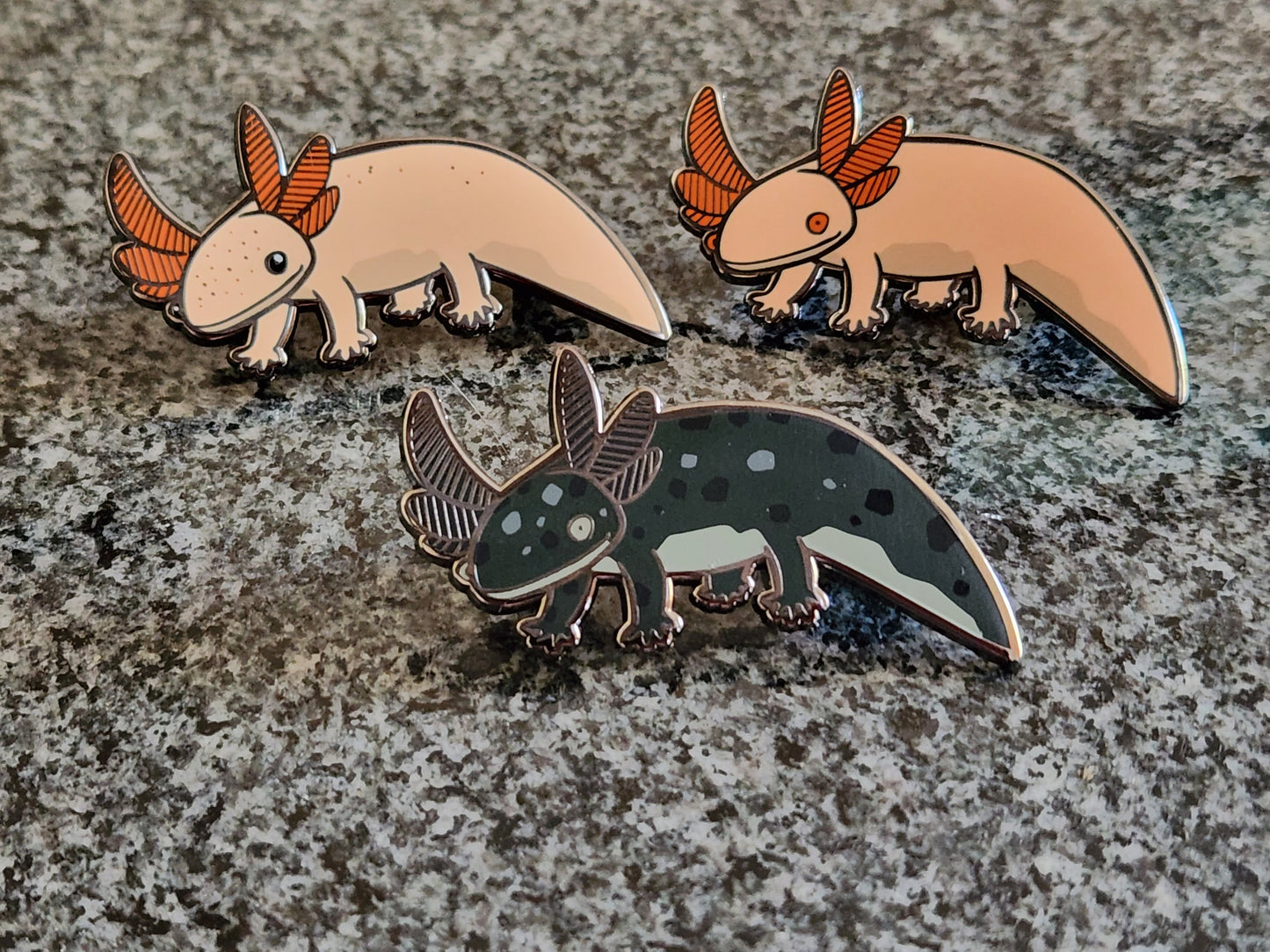 Axolotl hard enamel pins