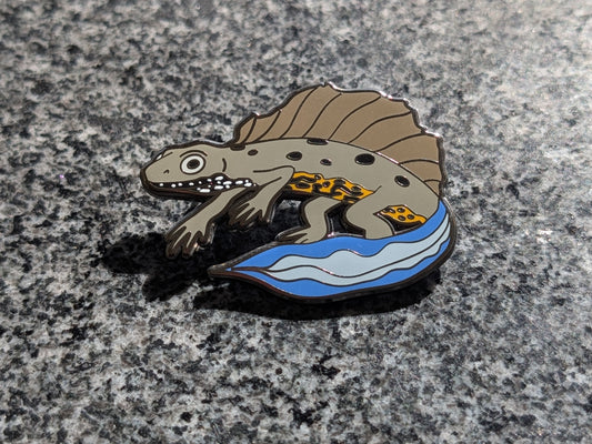 Danube crested newt enamel pin